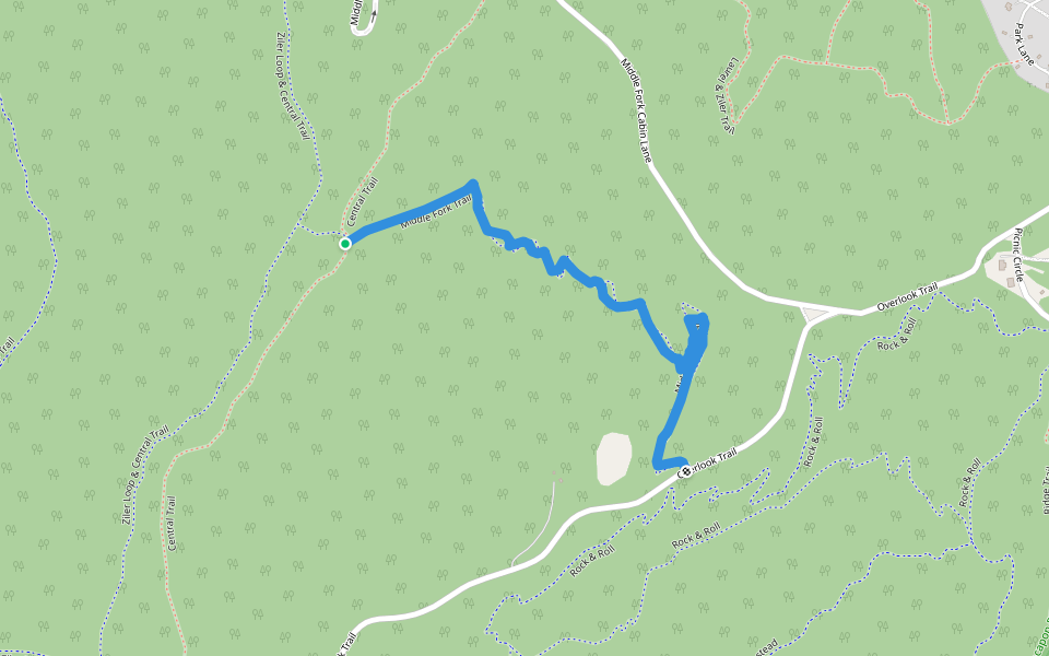 Middle Trail walking route map in Berkeley Springs