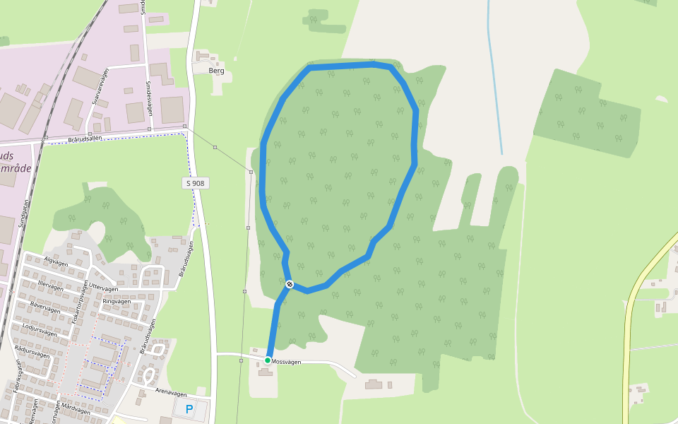 Brårudsmossen walking route map in Sunne