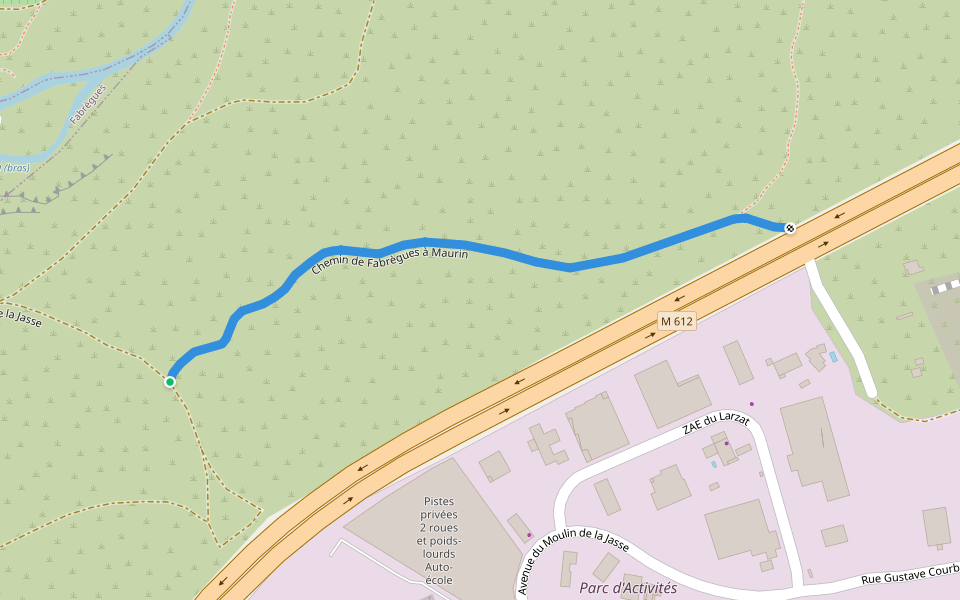 Chemin de Fabrègues à Maurin walking route map in Villeneuve-lès-Maguelone