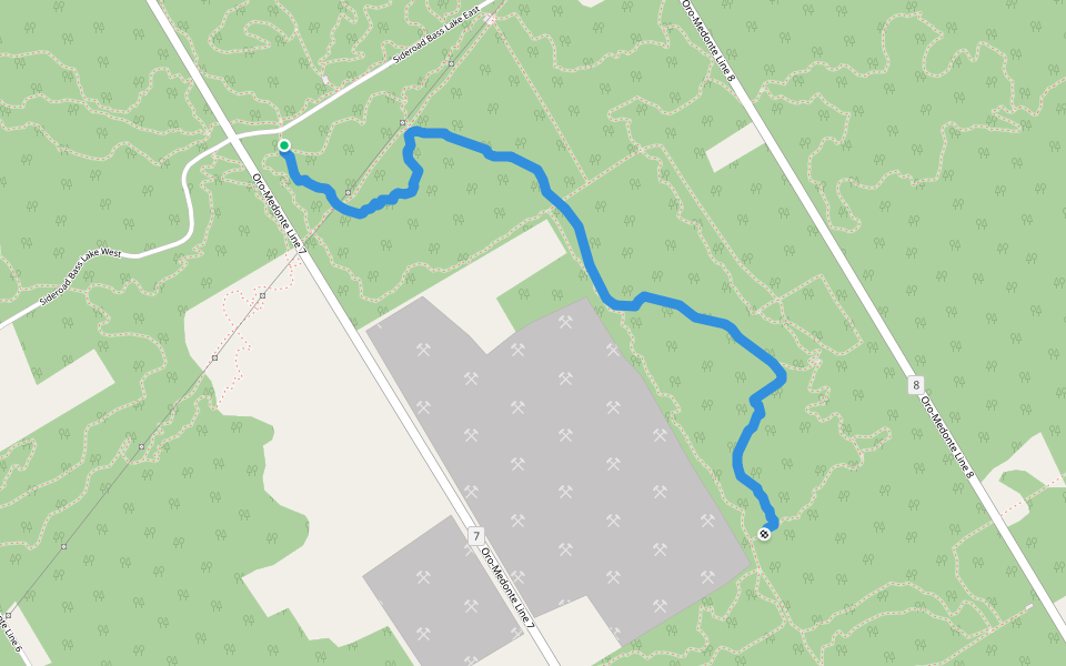 Strachan Tract Green B-C walking route map in Oro Station