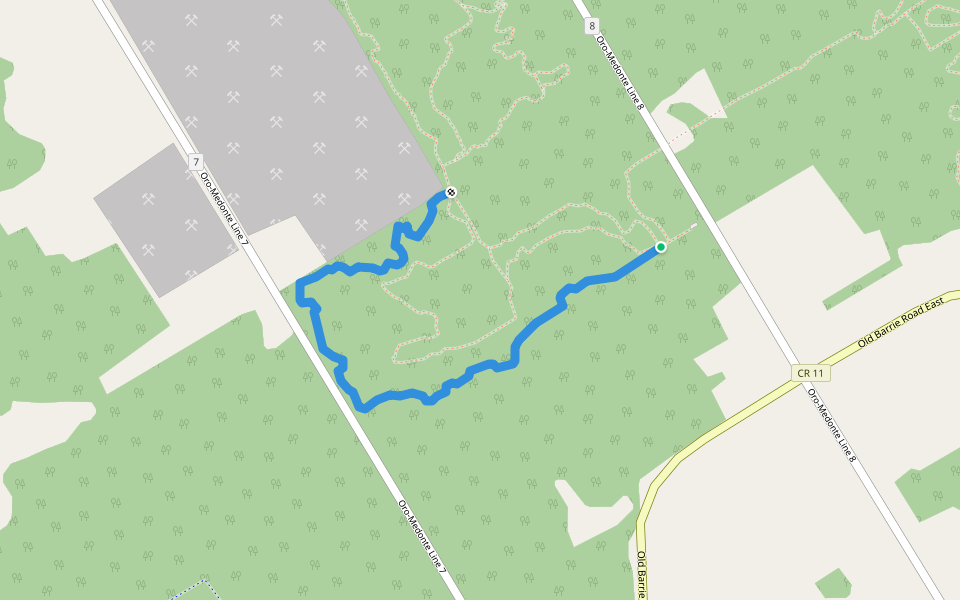 Strachan Tract Black A-B walking route map in Oro Station