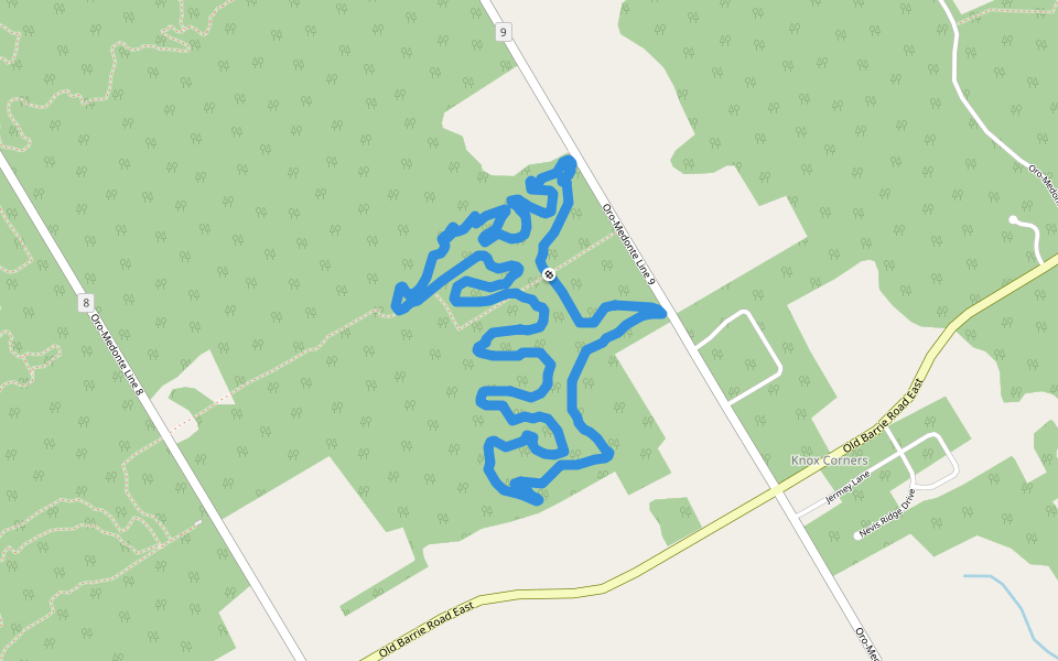 Breedon Tract Black walking route map in Hawkestone