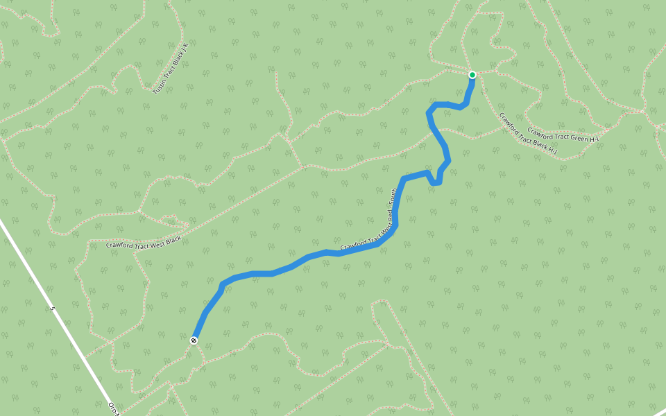 Crawford Tract West Red - South walking route map in Coldwater