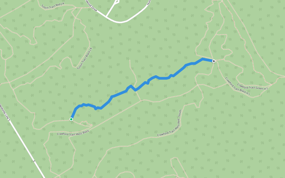 Crawford Tract West Red - North walking route map in Coldwater