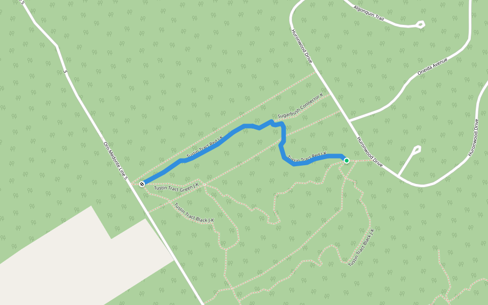 Tustin Tract Red J-K walking route map in Coldwater