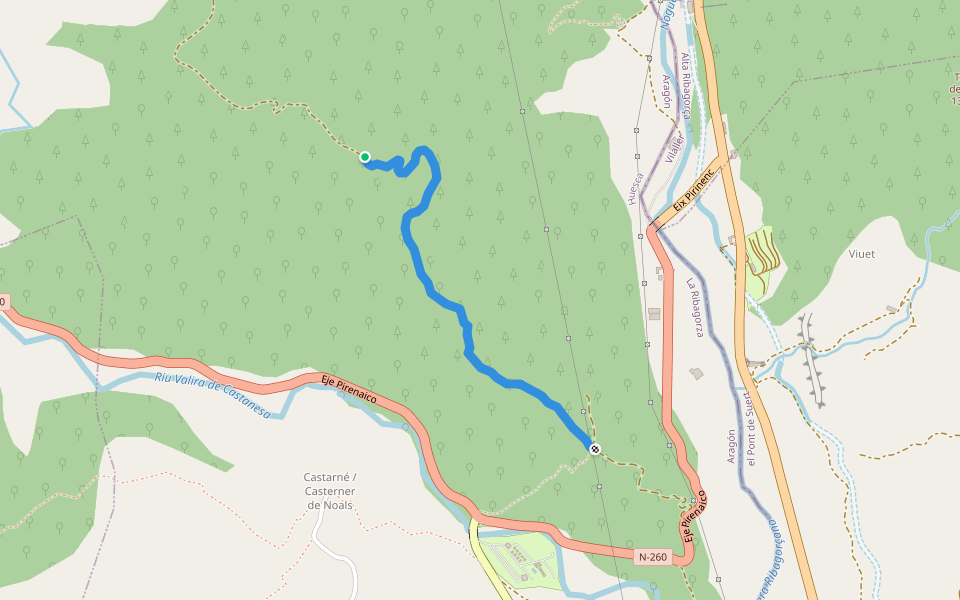 MinAirOn's walking route map in Castarné