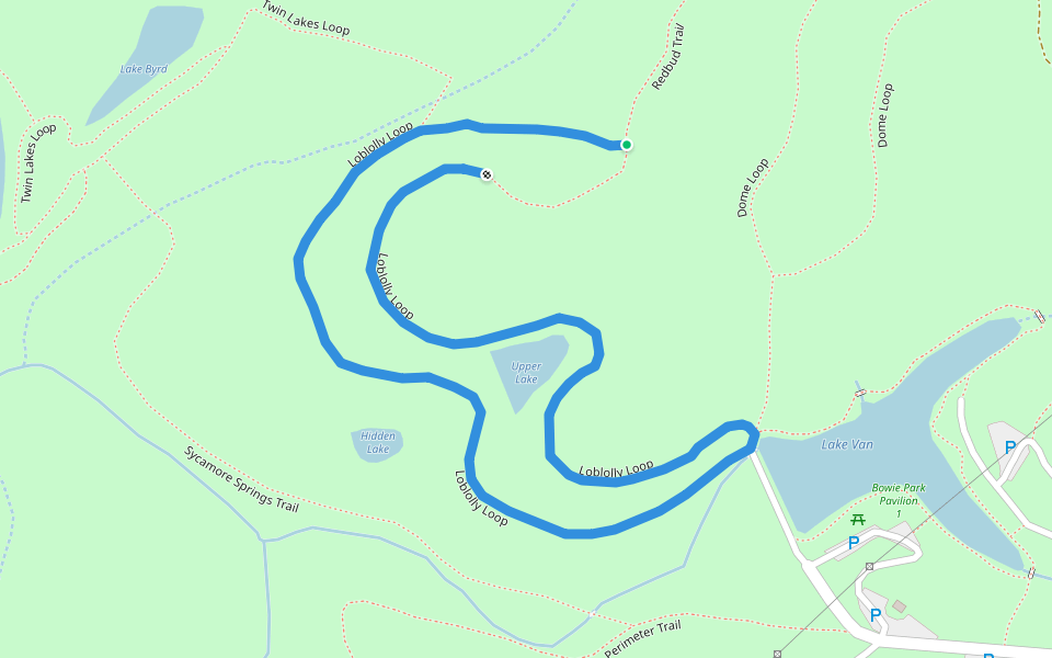 Loblolly Loop walking route map in Fairview