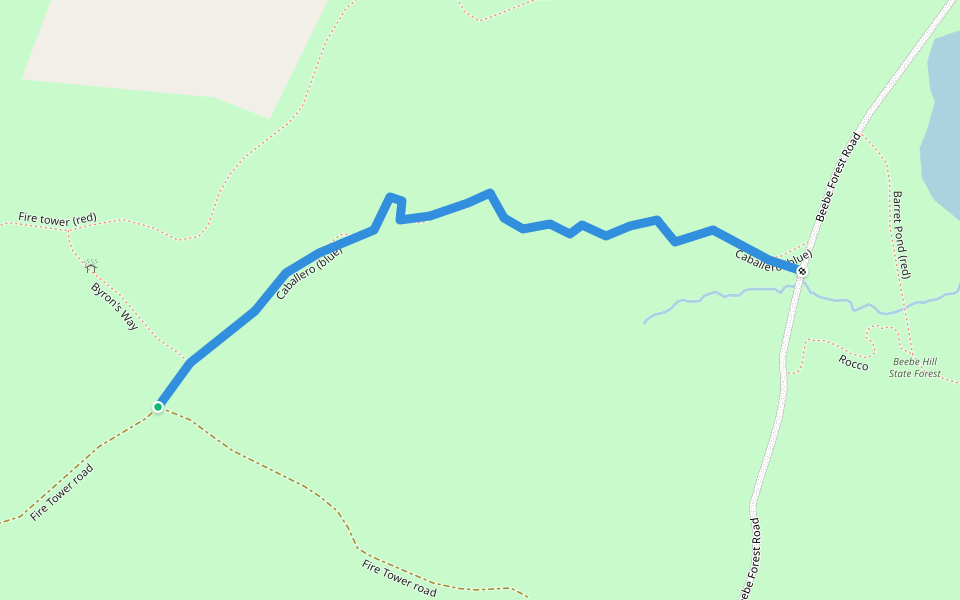 Caballero (blue) walking route map in Chatham