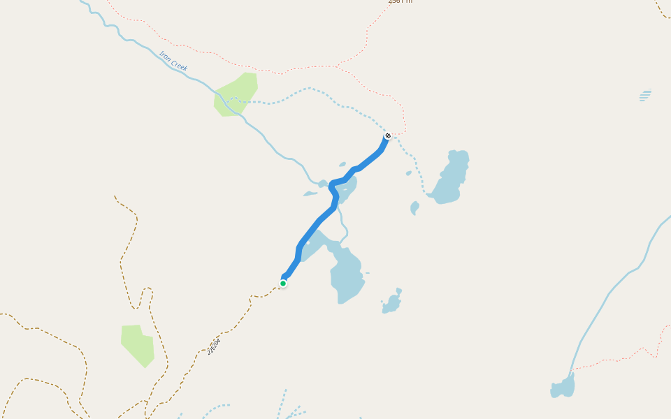 Iron Lakes Trail walking route map in Bass Lake
