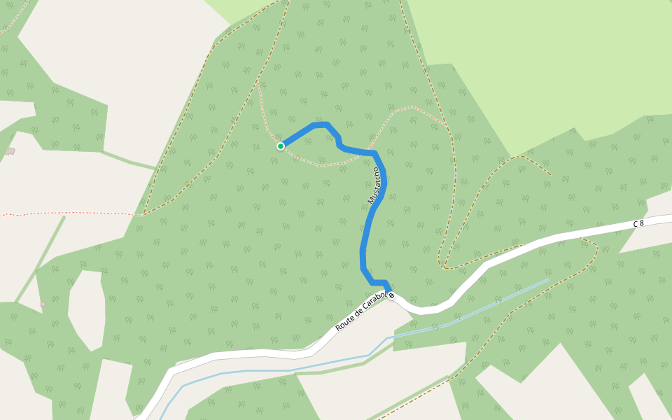 Mustatcho walking route map in Bournazel