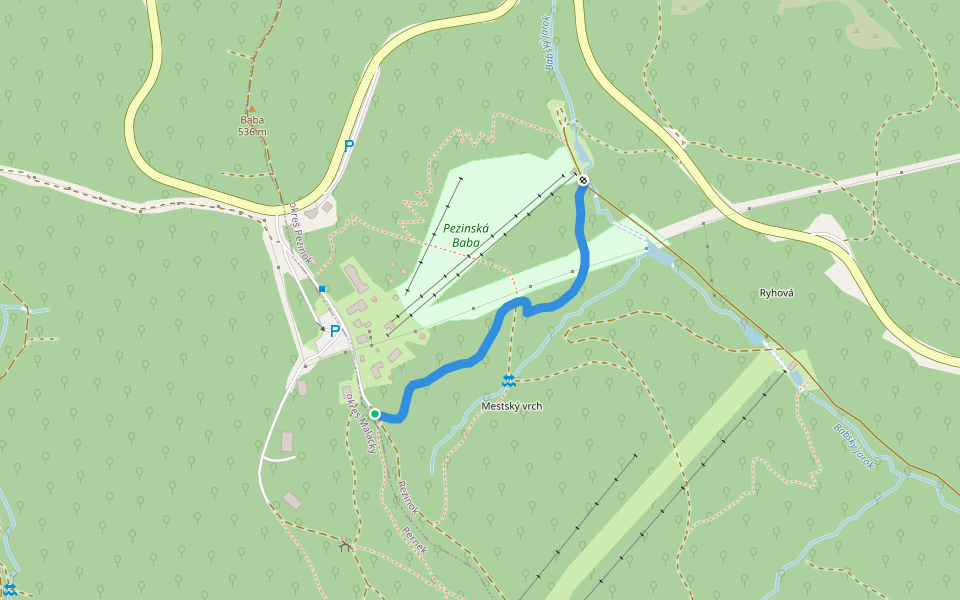 Babský trail walking route map in Pezinok