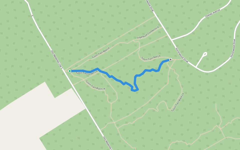 Tustin Tract Green J-K walking route map in Coldwater