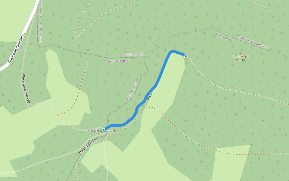 RW9 walking route map in Lunz am See