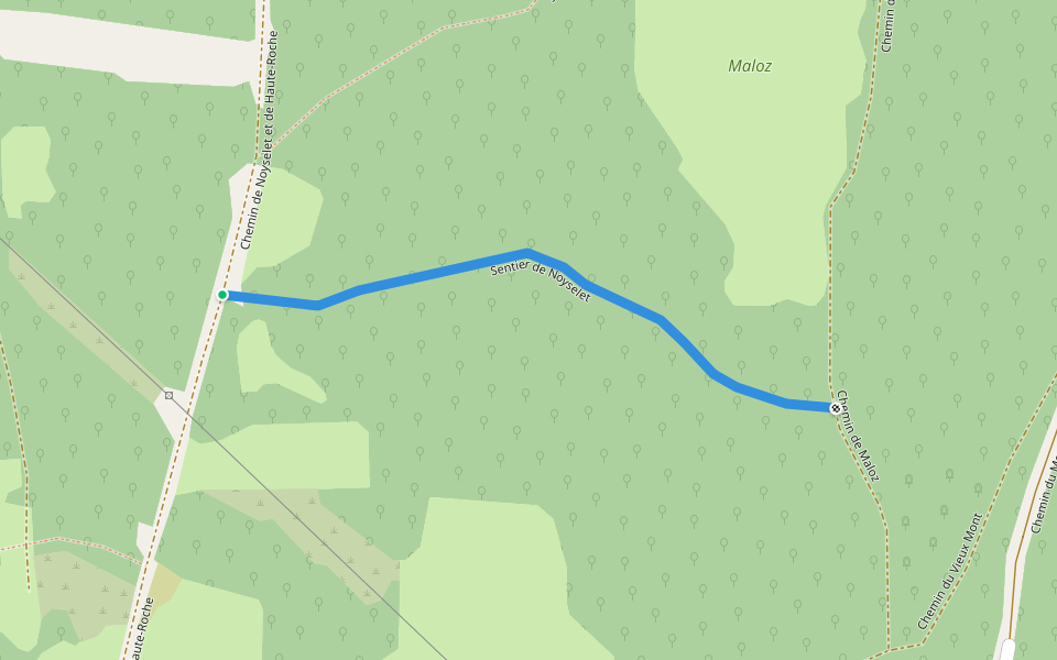 Sentier de Noyselet walking route map in Perrigny