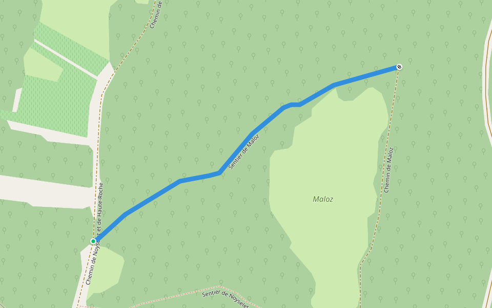 Sentier de Maloz walking route map in Perrigny