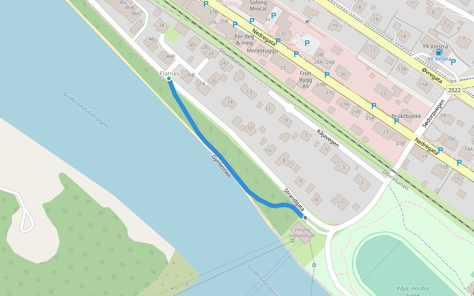 Gyntestien walking route map in Vinstra