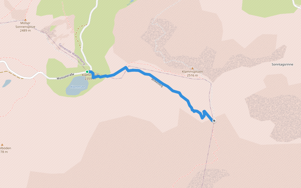 Wilkesteig walking route map in Navis