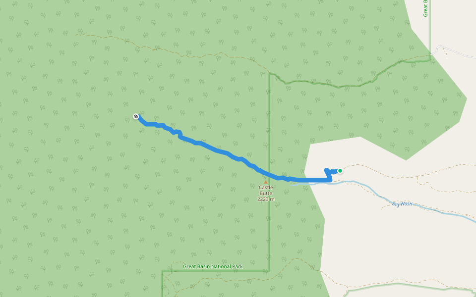 National Forest Development Road 449 Trail walking route map in Baker
