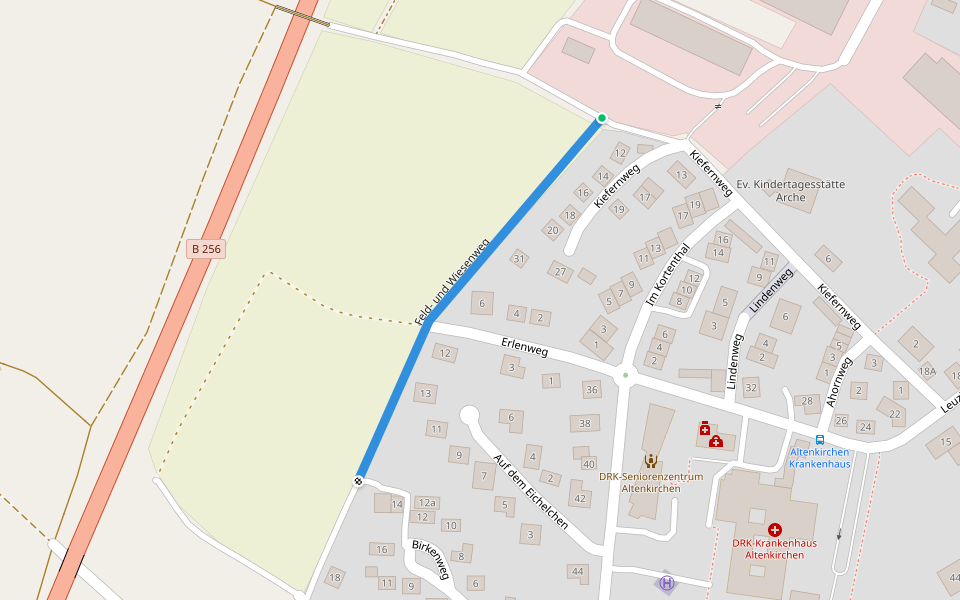 Feld- und Wiesenweg walking route map in Altenkirchen