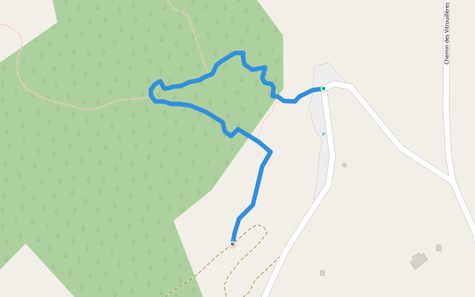 Sentier de la Dame Blanche walking route map in Dieulefit