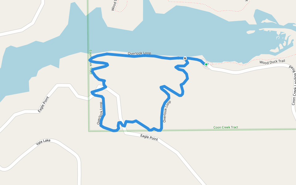 Overlook Loop walking route map in Tallassee
