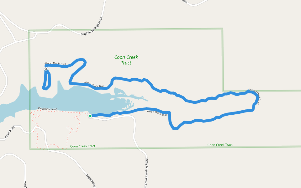 Wood Duck Trail walking route map in Tallassee
