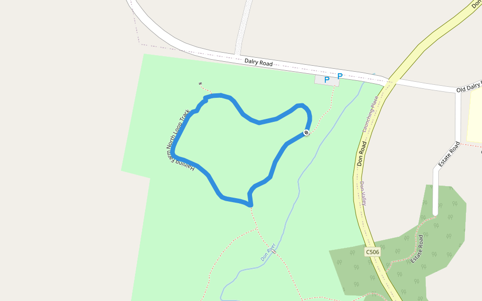 Haining Farm North Loop Track walking route map in Don Valley