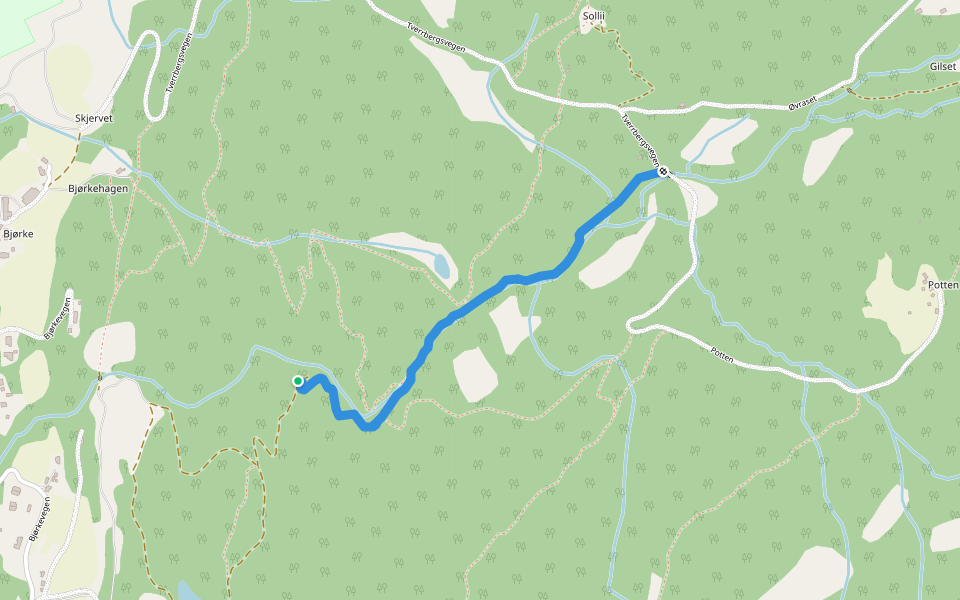 Mønskleivi walking route map in Tjukkebygdi