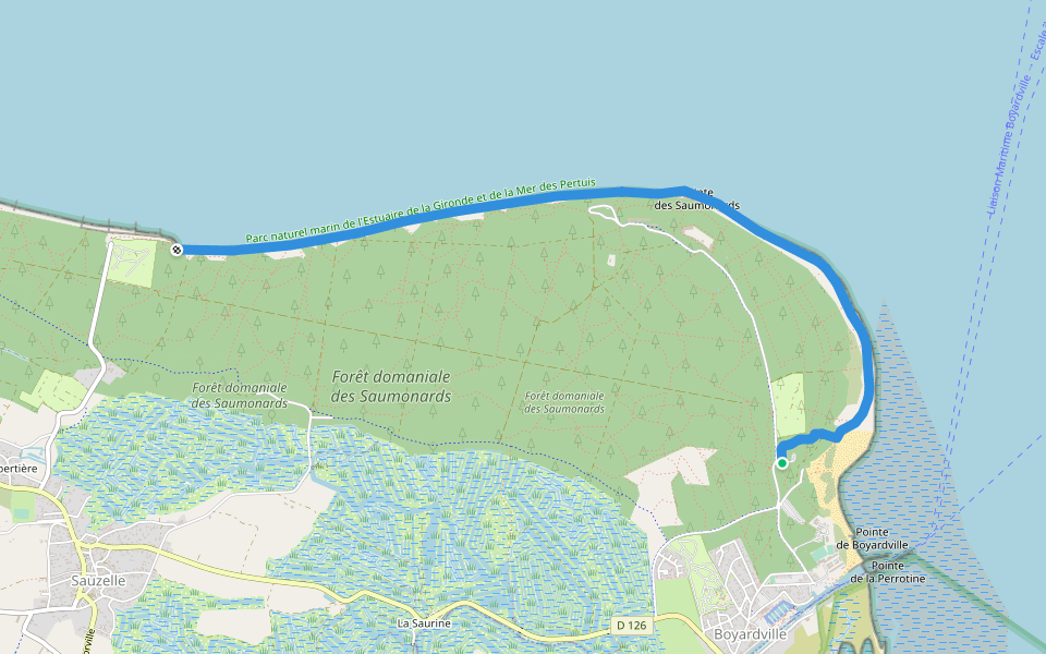 Sentier de la Plage de Saint-Georges-d'Oléron walking route map in Saint-Georges-d'Oléron