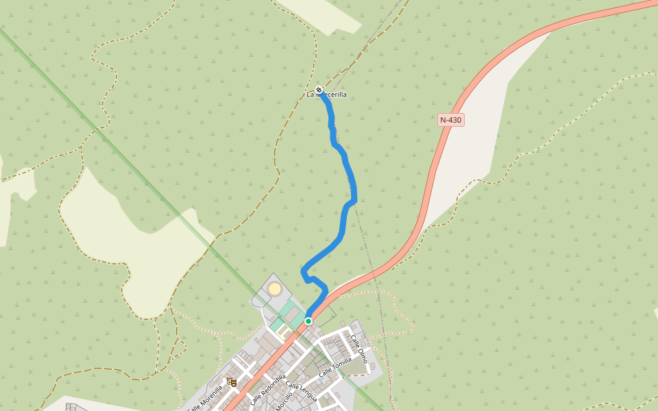 Senda del Chaparro de la Miecerilla walking route map in Ruidera