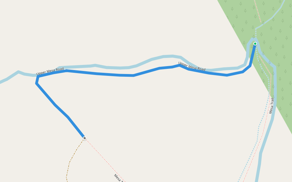 Upper Mesa Road walking route map in Granby