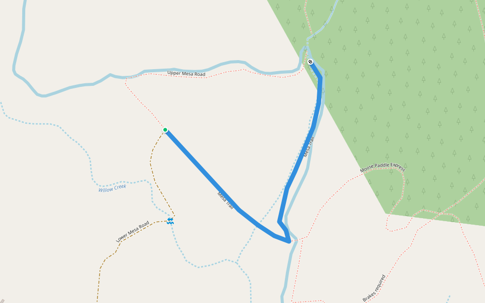 Mesa Trail walking route map in Granby
