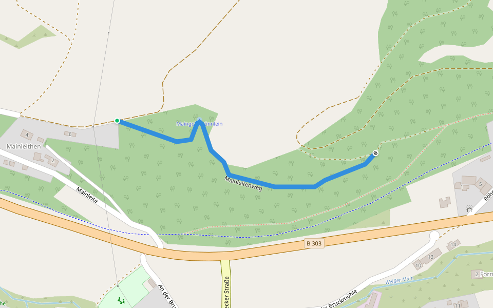 Mainleitenweg walking route map in Bad Berneck im Fichtelgebirge