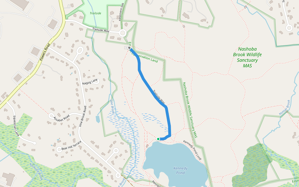 Trailside Way walking route map in Westford
