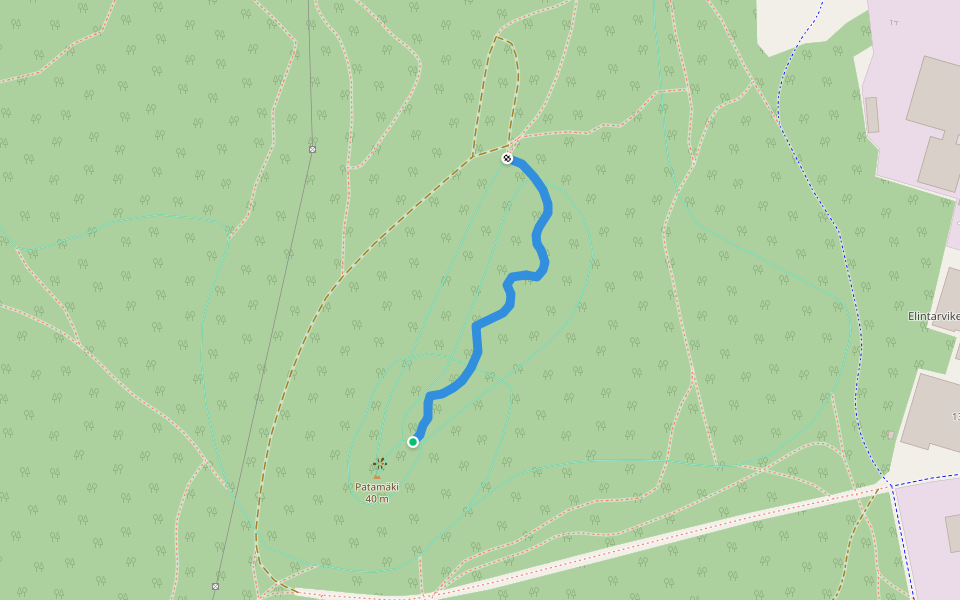 Patamäen Bermirata walking route map in Kokkola