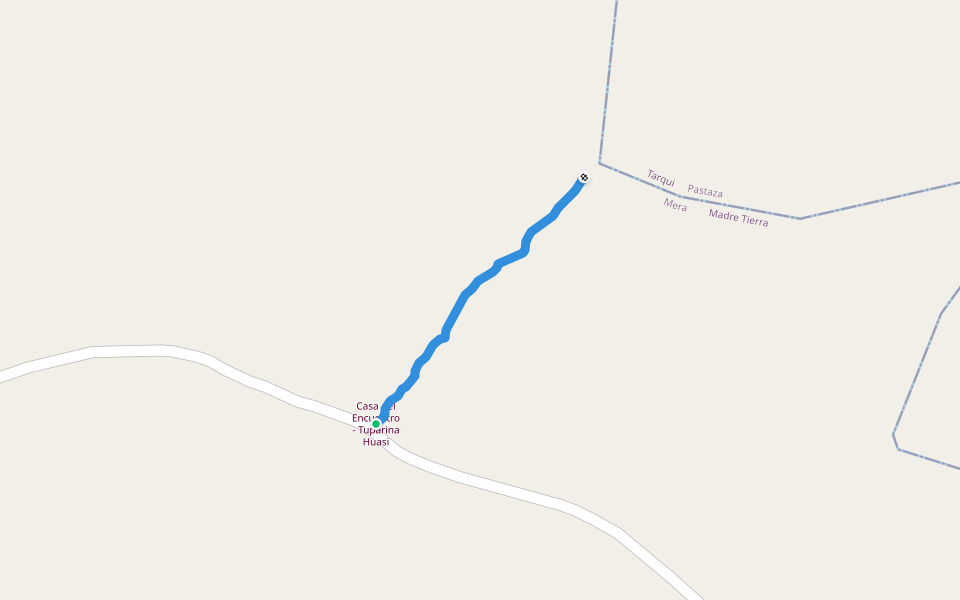 Sendero Casa del Encuentro - Tuparina Huasi walking route map in Teniente Hugo Ortiz