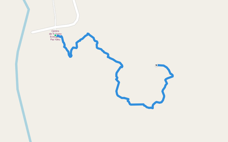 Sendero Paz Yaku walking route map in Teniente Hugo Ortiz