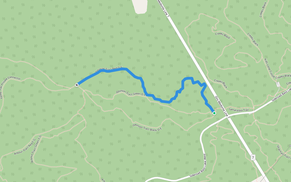 Johnson Tract Red D-E walking route map in Oro Station