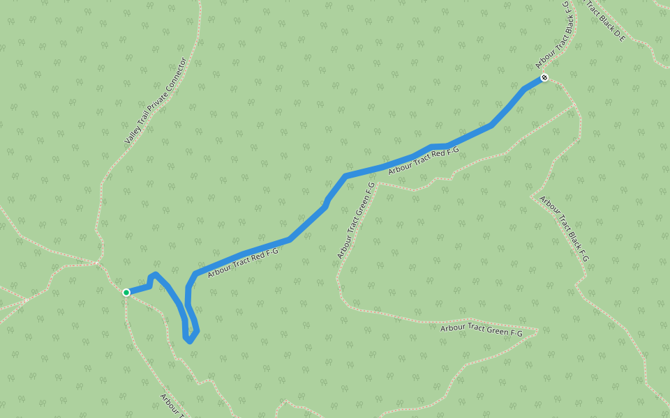 Arbour Tract Red F-G walking route map in Coldwater