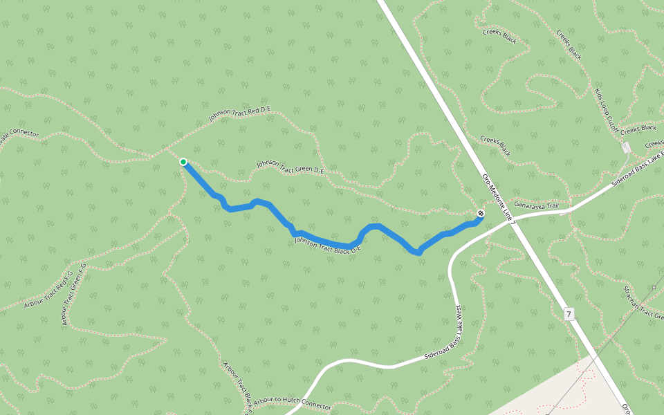 Johnson Tract Black D-E walking route map in Oro Station