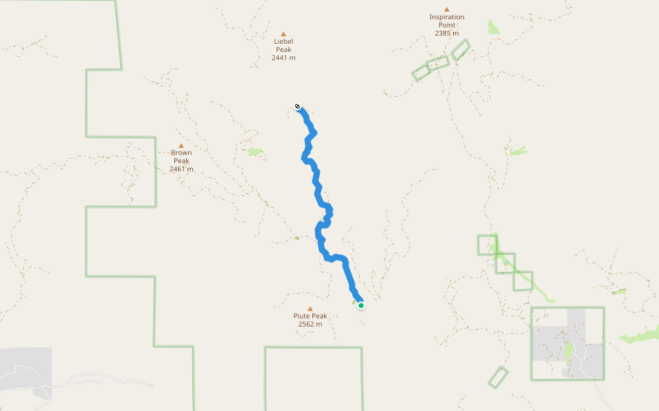 Liebel Peak Trail walking route map in Claraville