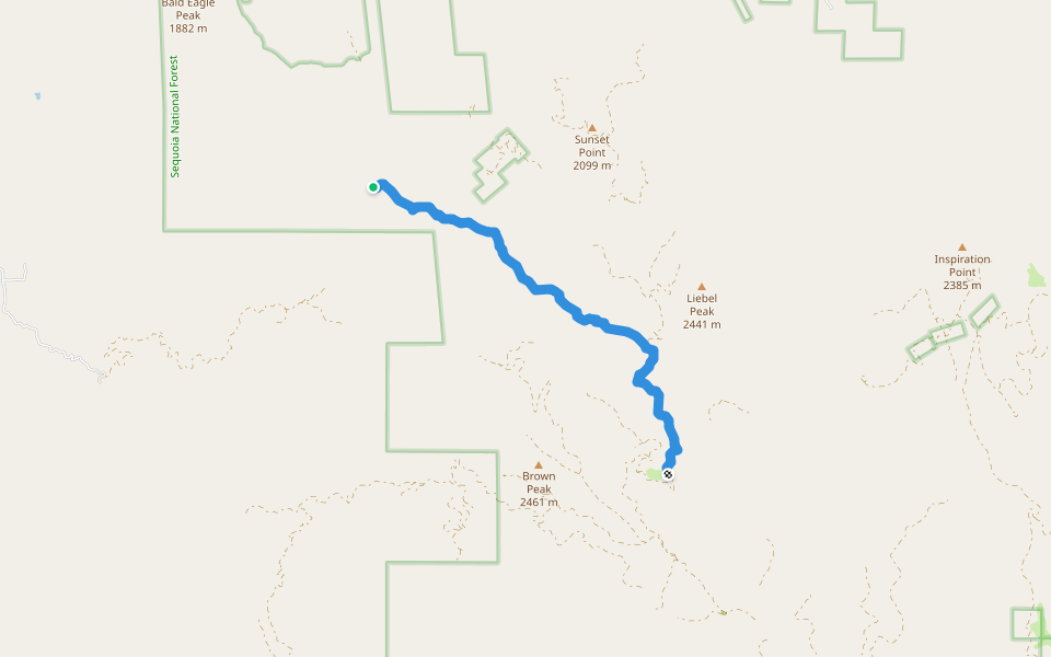 Clear Creek Trail (33E45) walking route map in Lake Isabella