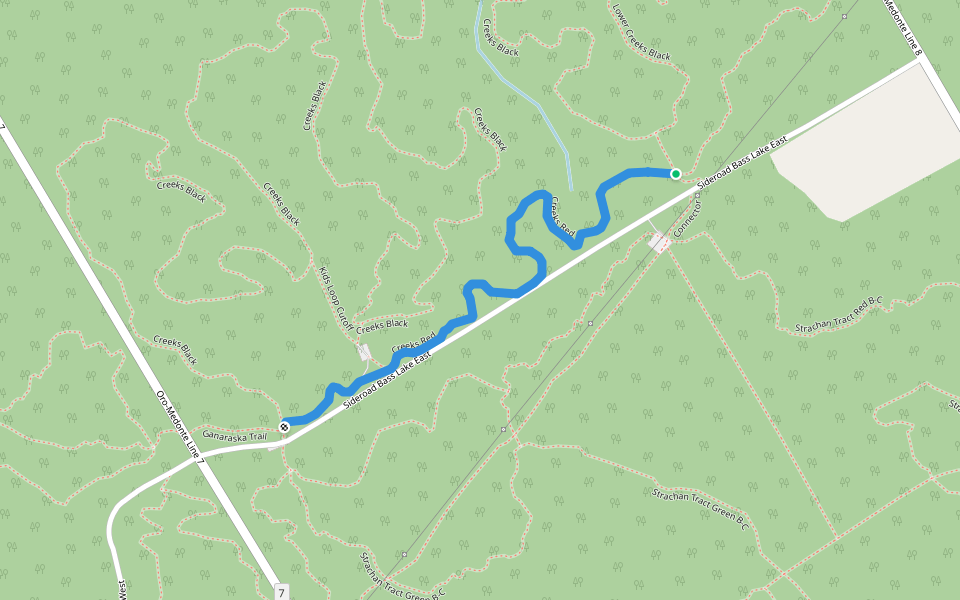 Creeks Red walking route map in Oro Station