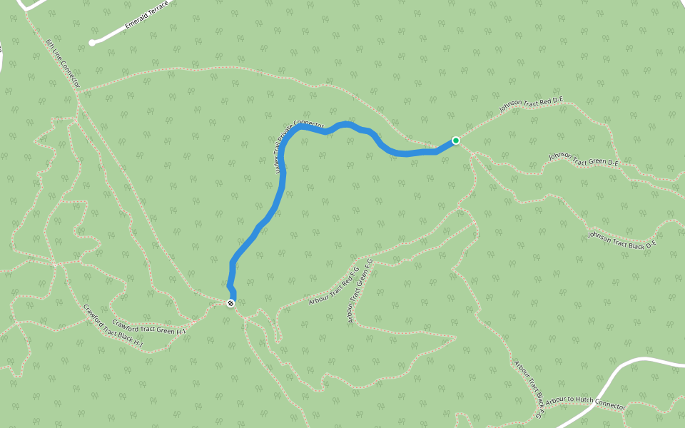 Valley Trail Private Connector walking route map in Oro Station
