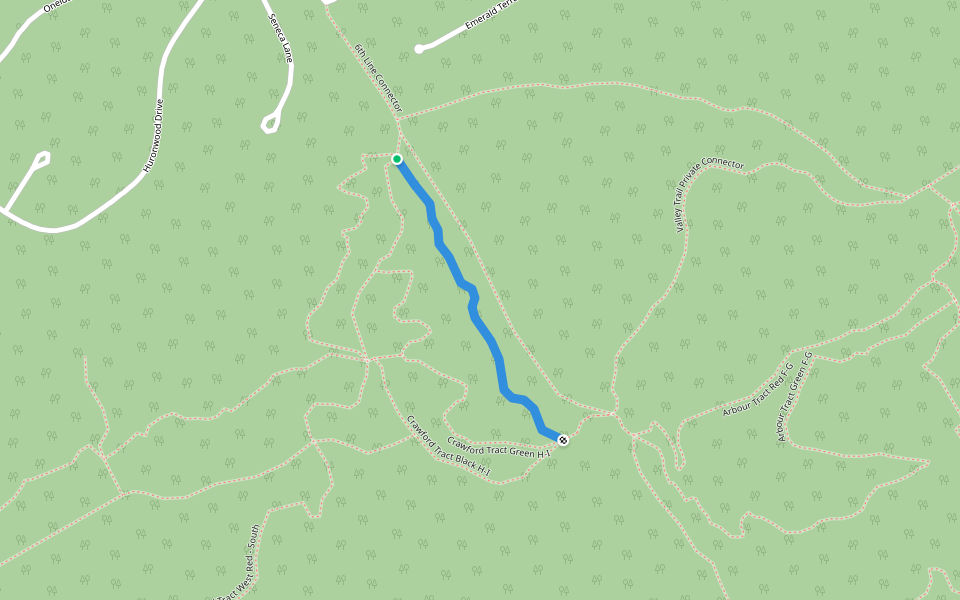 Crawford Tract Red H-I walking route map in Coldwater