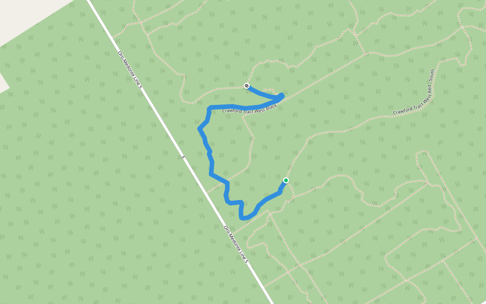 Crawford Tract West Black walking route map in Coldwater