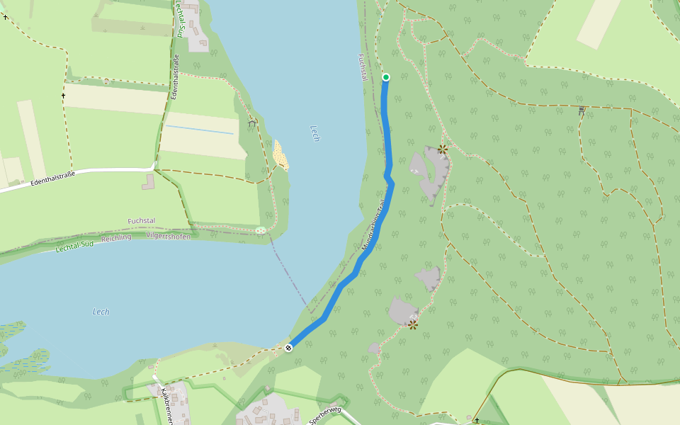 Mundraching Trail walking route map in Vilgertshofen