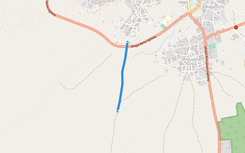 demba kunda high way walking route map in Basse Santa Su