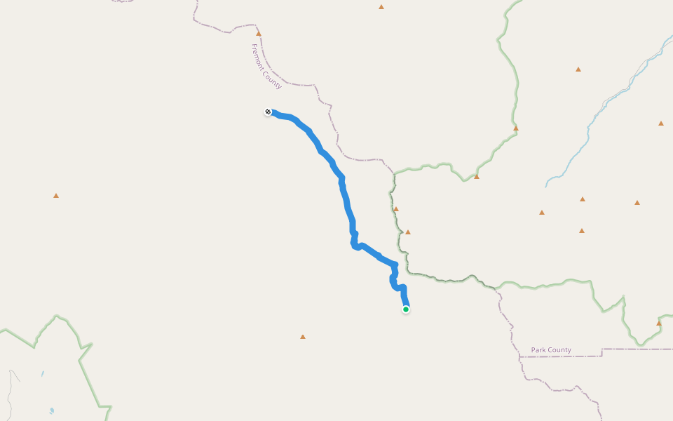 Absaroka Trail walking route map in Dubois