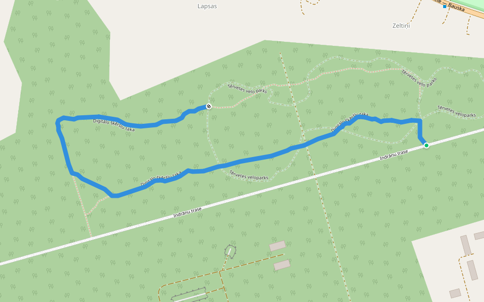 Diģitālo šķēršļu taka walking route map in Tērvete